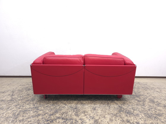 Image 1 of Poltrona Frau Twice sofa two seater designer sofa leather sofa couch red