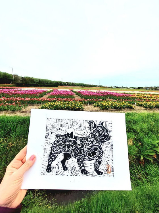 Image 1 of Pet Linocut | Stampa di animali domestici intagliata a mano