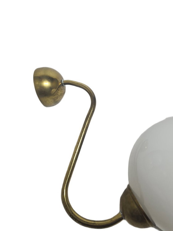 Art Deco wandlamp, Polen, jaren 1950 – Wandlampen, Glass, Brass (photo 5 of 5)