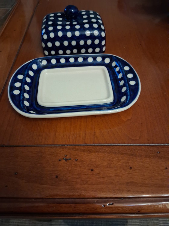 Image 1 of Prachtige handgemaakte bunzlauer design botervloot