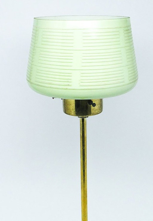 Mid-Century Glass Pendant Lamp by Polam, Poland 1950s – hanglampen, Metal (photo 2 of 6)
