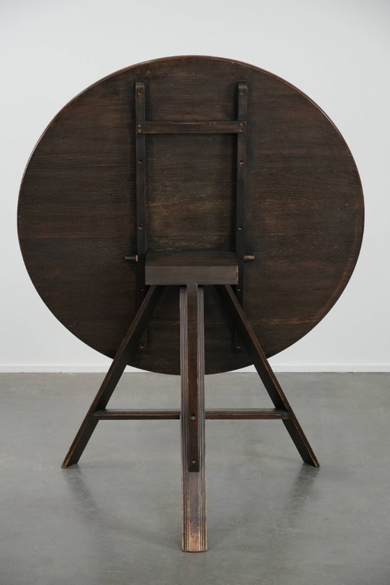 Image 1 of Dutch dining table/folding table from the 20th century, 105 cm diameter
