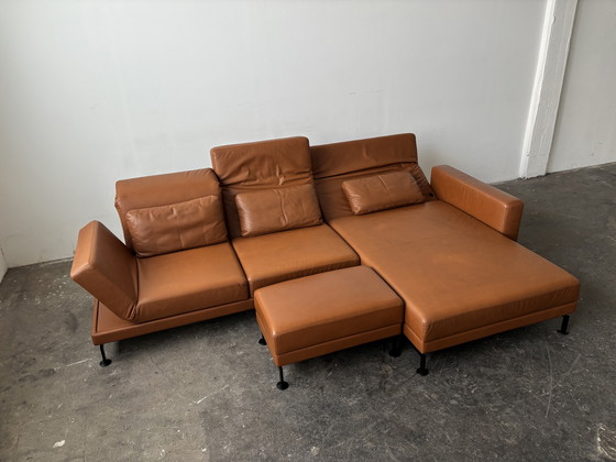 Image 1 of Brühl Moule designer corner sofa couch leather cognac