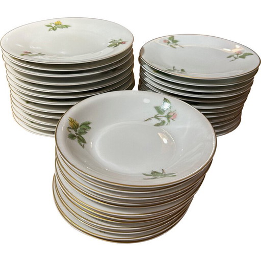 Ensemble de 36 assiettes vintage de Théodore Haviland pour Porcelaine de Paris, 1960