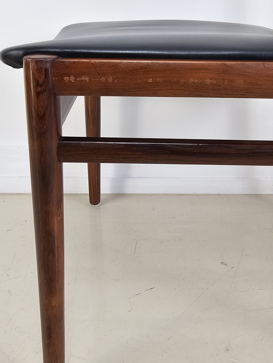 Image 1 of 4x sedie da pranzo vintage in palissandro con skai nero