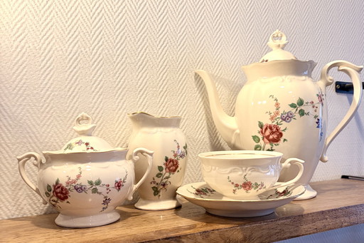 Servizio da caffè antico floreale – porcellana – per 8 persone