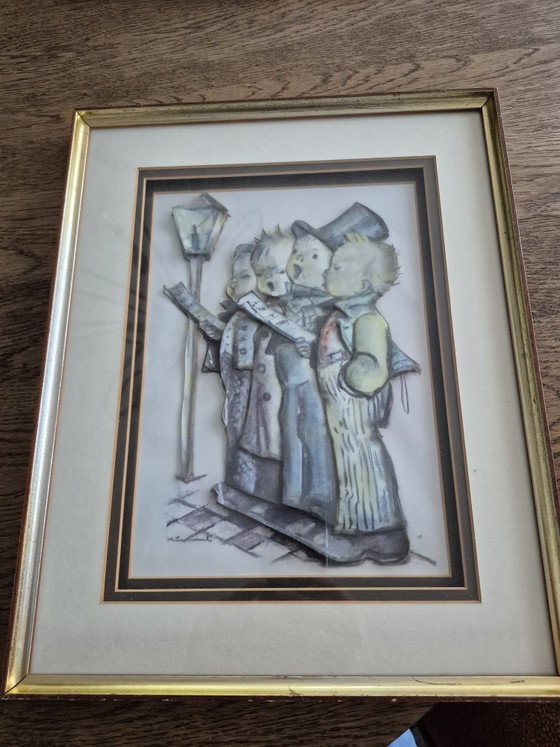 Hummel 3D Painting – Paintings & Drawings, Glass, Paper (photo 5 of 5)