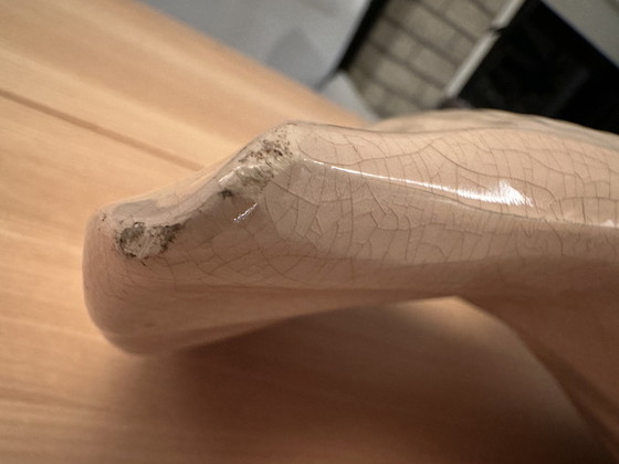 Image 1 of Le Jean, grande statua di pesce in stile Art Déco screpolato