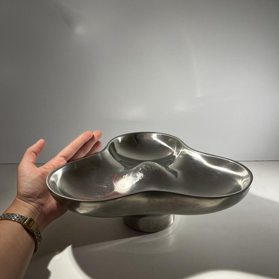 Tripartite Dish in Stainless Steel by Karim Rashid for Georg Jensen, Denmark, 1970s – Crockery, Metal, Design (photo 3 of 13)