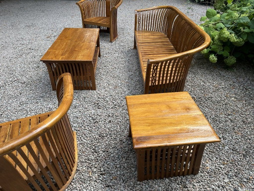 Handgefertigte Teakholz-Sofagarnitur aus Bali – tuinsets, Wood (photo 2 of 8)