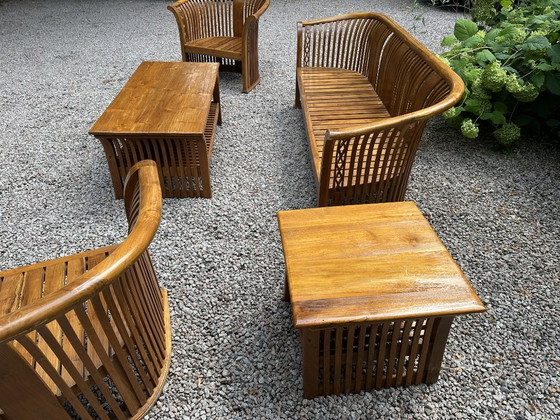 Handgefertigte Teakholz-Sofagarnitur aus Bali – Garten-Sets, Wood (photo 2 of 8)