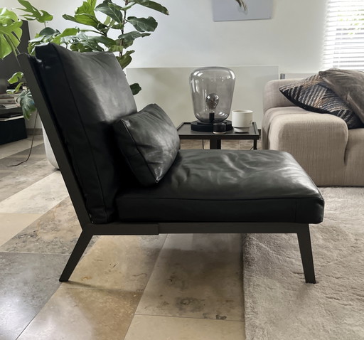 Sessel aus Anilinleder – fauteuils, Leather, Metal