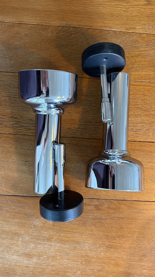 2x Cosack Leuchten vintage plafond wand lampen /spots jaren 60 