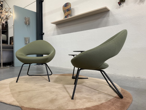 Image 1 of 2 Artifort Shark Lounge Sessel Grüner Stoff