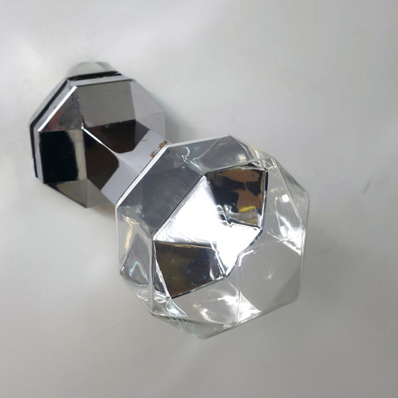 Image 1 of Conjunto de apliques de pared Motoko Ishii Staff, cristal facetado, diseño cromado.