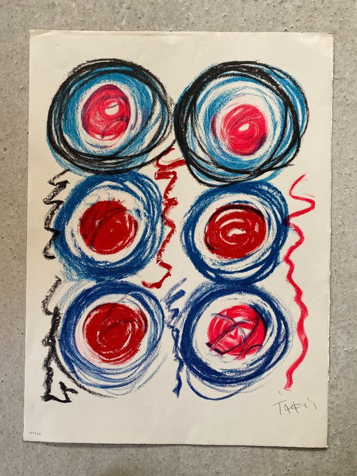 Vassilakis Takis Lithografie auf Arches-Pergamentpapier