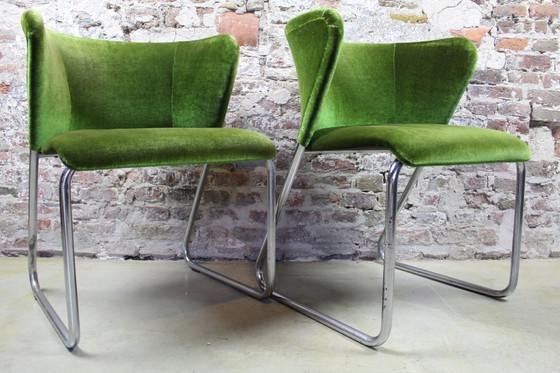 Image 1 of Fauteuils lounge style années 50. Lot de deux. Velours vert.