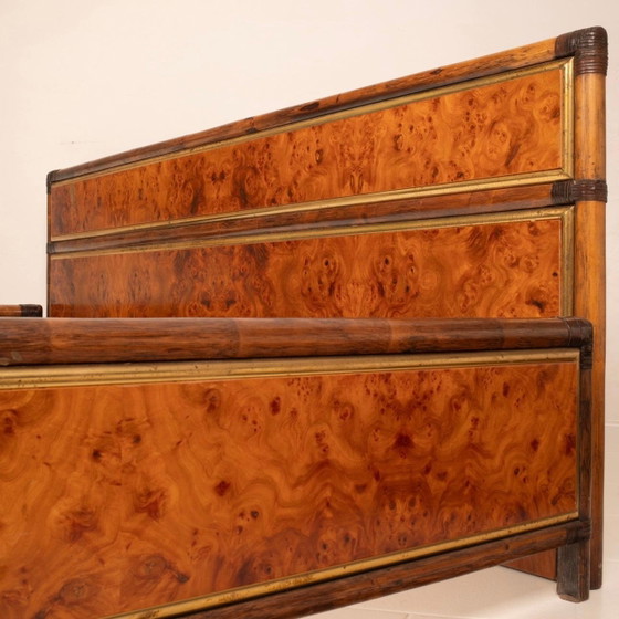 Cama King Size Alberto Smania Marango en Madera de Raíz y Latón Mid Century 1967 – Colchones y somieres (photo 18 of 20)