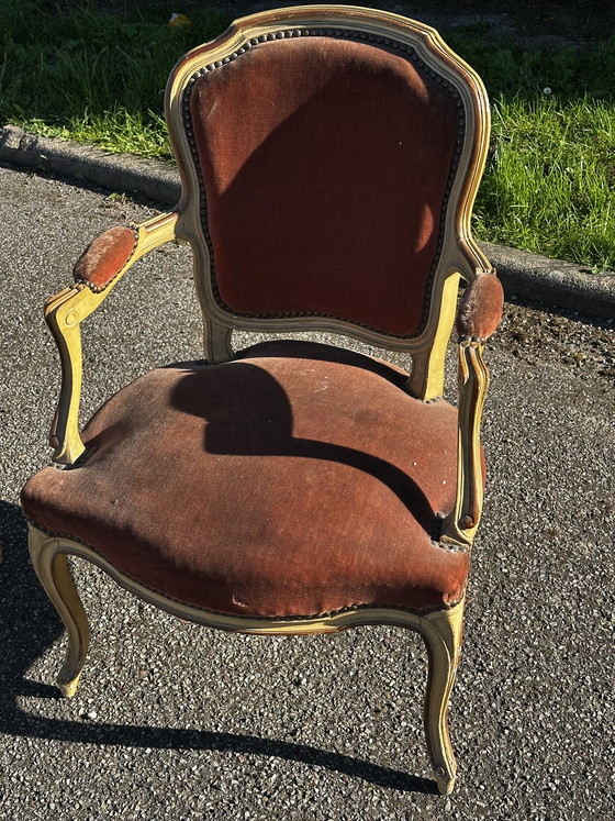 Image 1 of Set di 4 poltrone cabriolet in stile Luigi XV