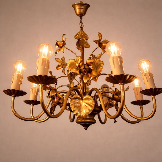 Set of 3 Hollywood Regency lamps 
Masca firenze, Chandeliers, Metal, Plastic, Creme (photo 8 of 9)
