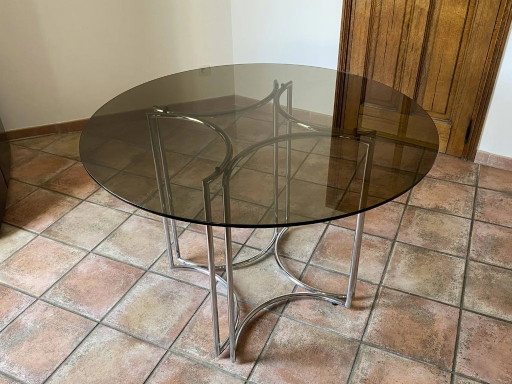 Table La Metal Arredo Paderno. 1970. Space Age – eettafels, Glass (photo 2 of 8)