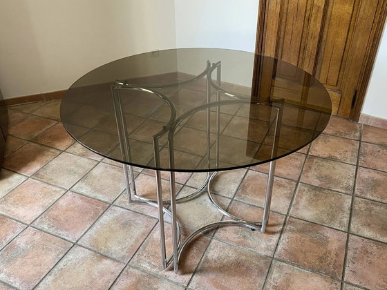 Table La Metal Arredo Paderno. 1970. Space Age – Tables de salle à manger, Glass (photo 2 of 8)