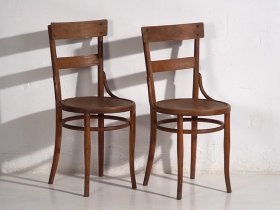 Antique set of Thonet chairs (c.1920). Set of four pieces #1 – Dining chairs (photo 35 of 40)