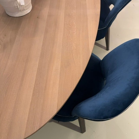 Image 1 of Mesa de comedor baja Passe Partout Buddha - 300x130 con sillas de comedor Moon (juego de 6)