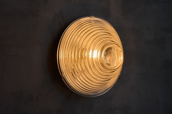 Image 1 of Appliques murales en verre côtelé dans le style de Mario Bellini, Italie, années 1960