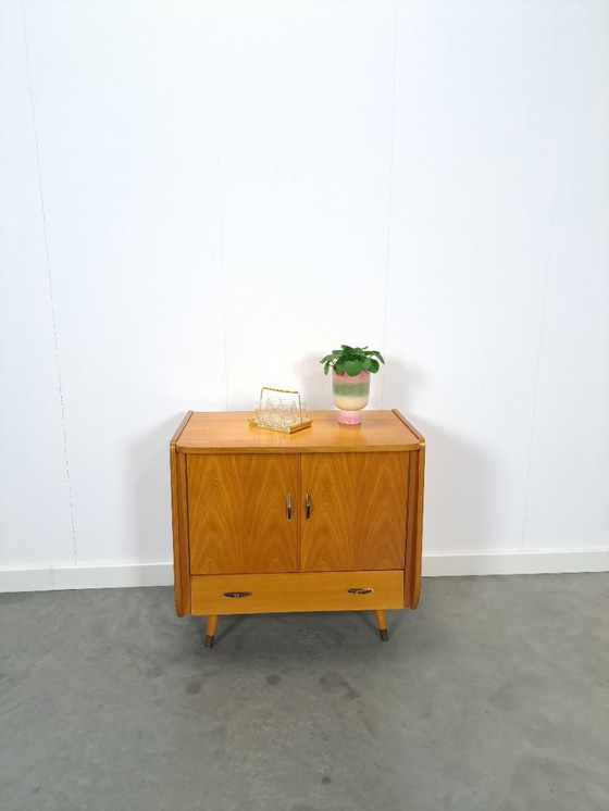 Image 1 of TV audio LP furniture with brass handles and slanted legs