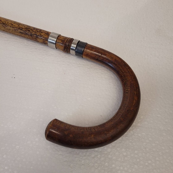 Image 1 of Bastón con medidor de caballos en bambú, contera metálica, p. s. XX – Francia