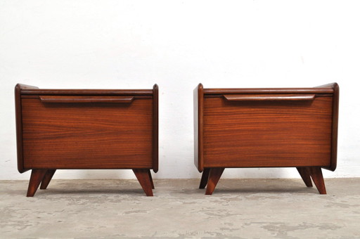 Tables de chevet vintage en acajou 1950s