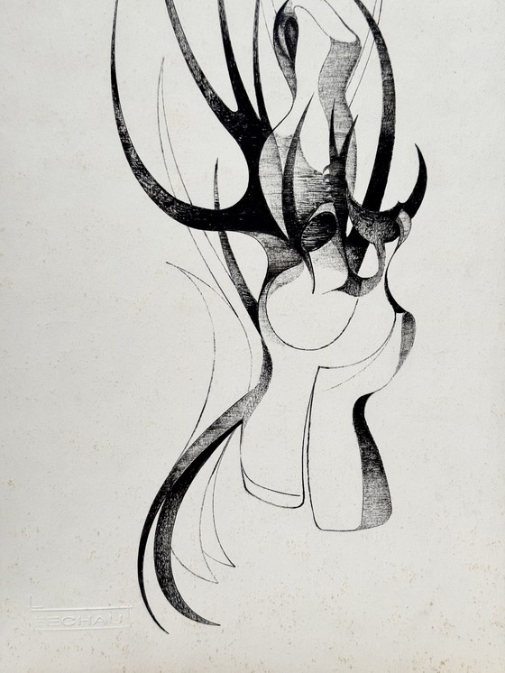 Image 1 of Eugène Eechaut (1928-2019) - Ink Composition (1970)