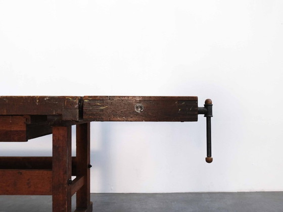 Vintage "Ulmia" Workbench Planing Bench Loft Design, Sideboard, Wood, Brown (photo 4 of 13)