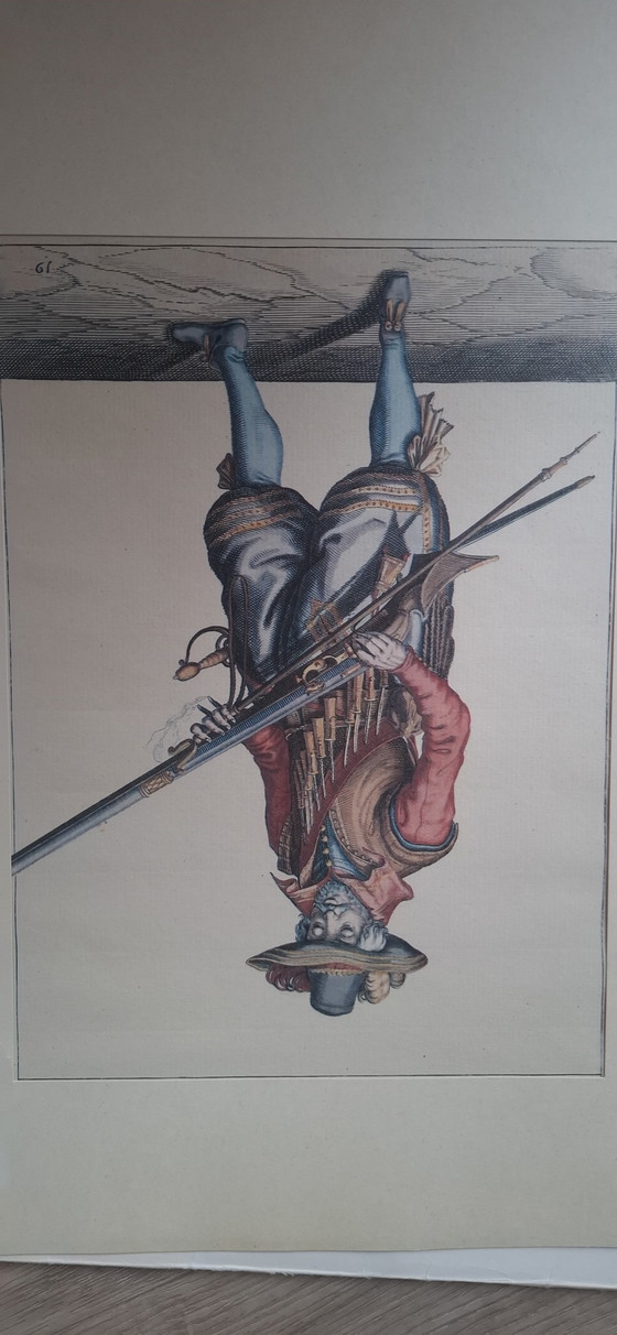 Image 1 of Satz von 4 antiken, handkolorierten Kupferstichen nach Jacob de Gheyn II – Rheinmetall-Edition