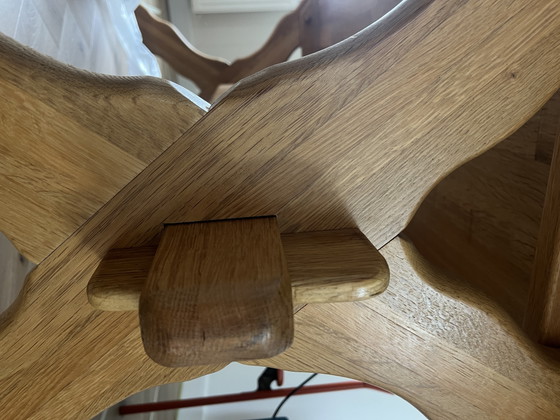Danish Solid Oak Brutalist Dining Table – Wood (photo 16 of 16)