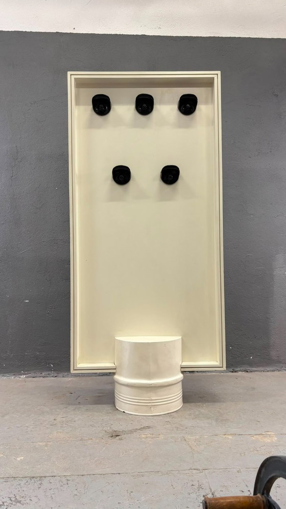 Image 1 of Mid-Century Modern Double-Sided Hall Stand with Mirror & Coat Hooks, 1960s, Europe