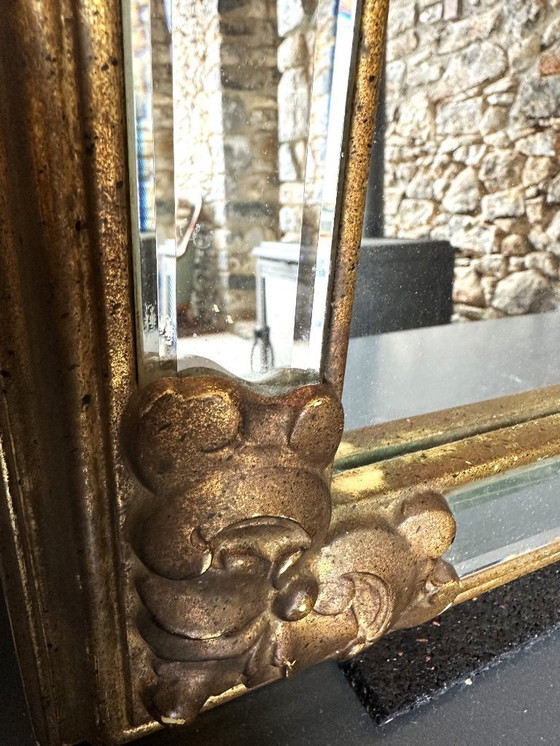 Image 1 of DeKnudt vergulde afgeschuinde spiegel België 20e eeuw