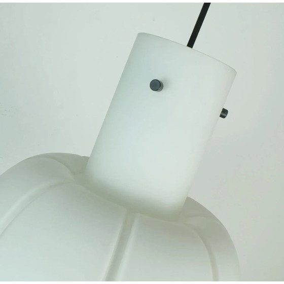 Glashütte Limburg, Pendant lamp, Flower-shaped Opal Glass Shade, Large Model – Iron (photo 5 of 9)