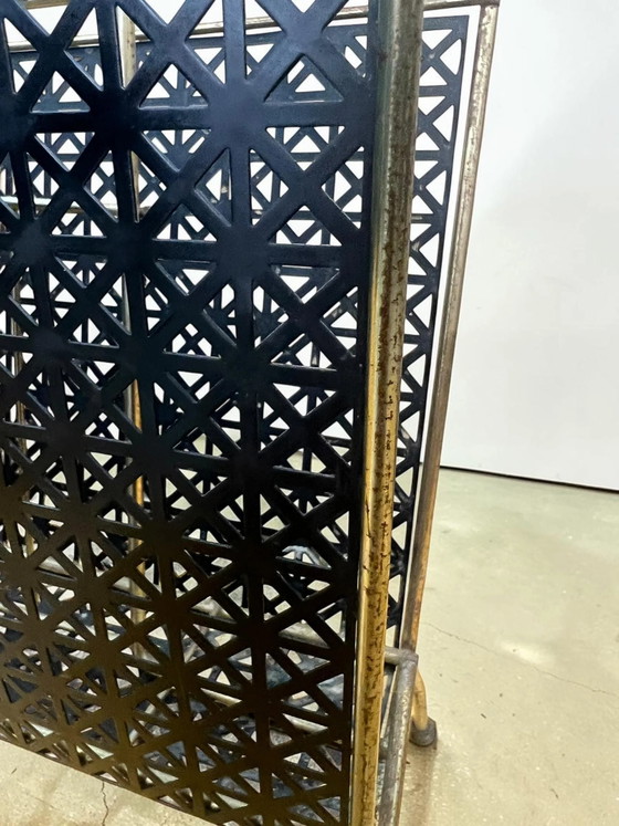 Vintage Newspaper Stand Brass & Black – Mid Century Magazine Rack with Wooden Handle | 1960s Design Magazine (photo 8 of 8)