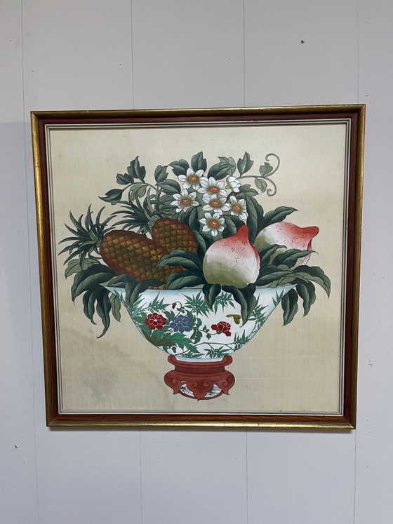 Set aus 2 klassischen chinesischen Stillleben. – Kunst, Wood, Canvas (photo 2 of 5)