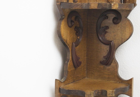 Scaffale Angolare Vintage da Parete Legno Barocco Curio Etagère Ornato Sospeso Display – Armadi a muro, Wood (photo 10 of 10)