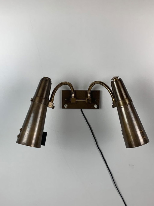 Lámpara de pared de cuello de cisne, años 50