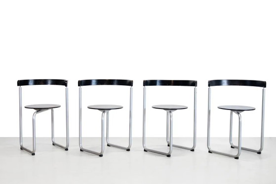 Sculptural Erik Magnussen Parken chairs for Paustian, 1980's – Magnussen (Erik), Dining chairs, polished steel (photo 7 of 7)