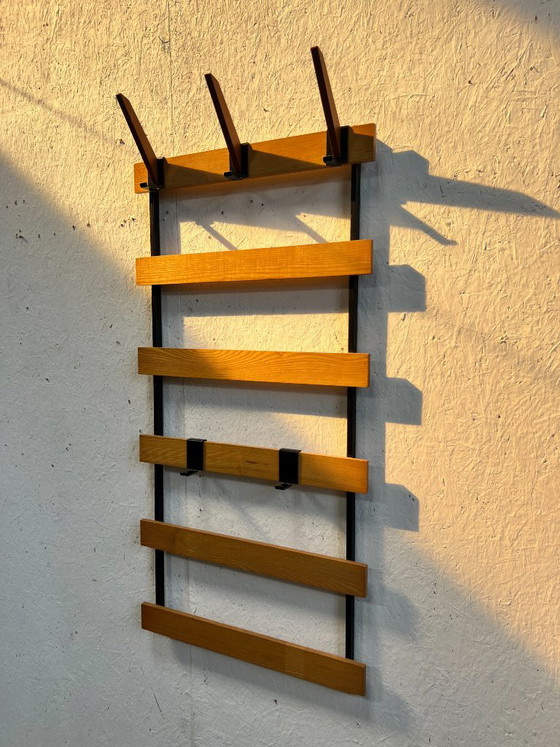Vintage 1970s Wall Coat Rack, Pine, Teak and Metal – Wood (photo 8 of 9)