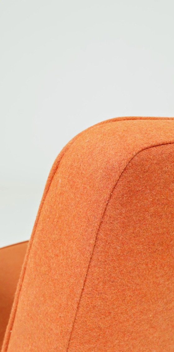 Image 1 of Vintage fauteuil natuurlijke wol Papaya oranje