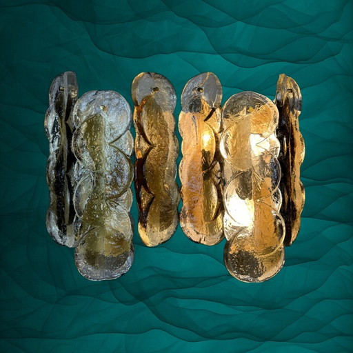 Applique Kalmar anni '70 – wandlampen, Glass, Metal