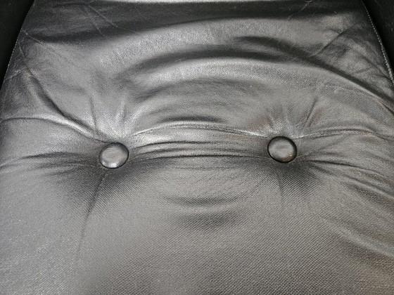 Image 1 of Okay Chairs in Black Leather and Tubular Steel by Adriano Piazzesi