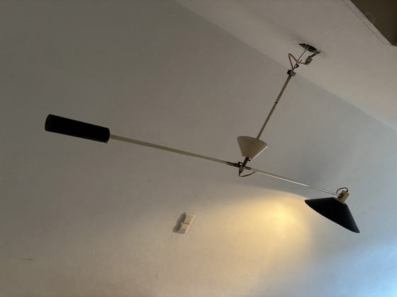 Image 1 of JJM Hoogervorst Anvia counter balance ceiling lamp Holland mid 1950