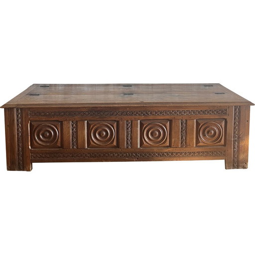 Vintage long chest in old wood